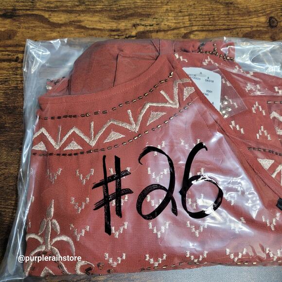 Forever 21 Chiffon Slip Dress L Embellished Beaded Boho Western Southwestern NWT - Picture 9 of 9